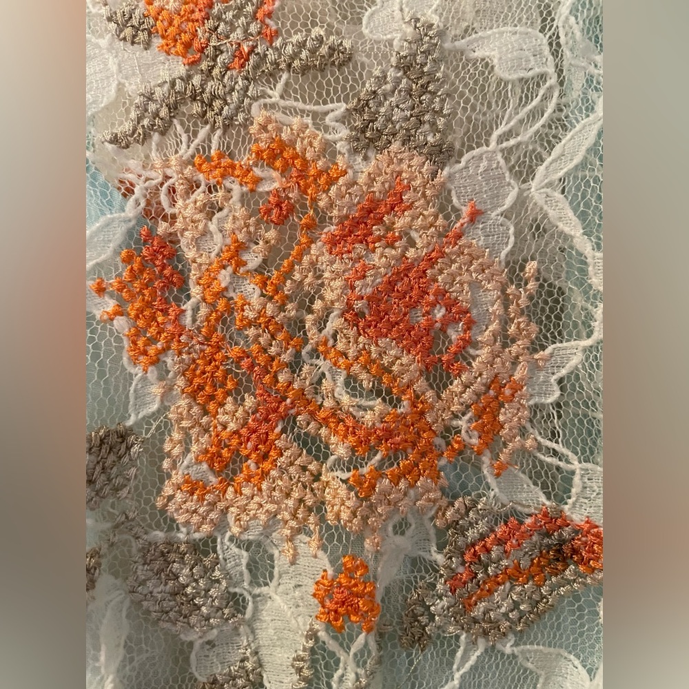 Free People Russian Nesting Doll Lace Hi-Low Dress Ice Blue Size XS - Picture 4 of 6